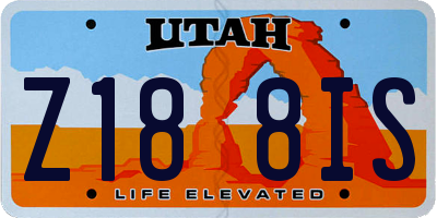 UT license plate Z188IS