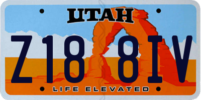 UT license plate Z188IV