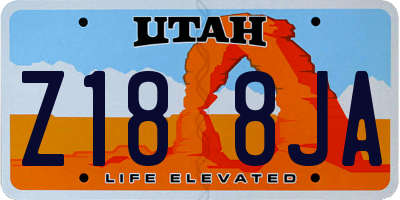 UT license plate Z188JA