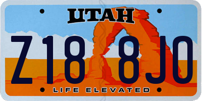 UT license plate Z188JO