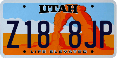 UT license plate Z188JP