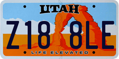UT license plate Z188LE