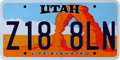 UT license plate Z188LN