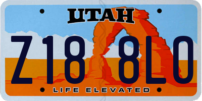 UT license plate Z188LO
