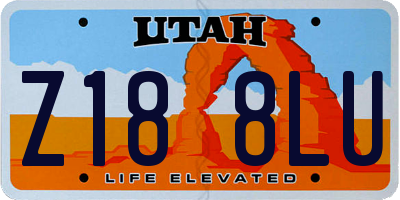 UT license plate Z188LU