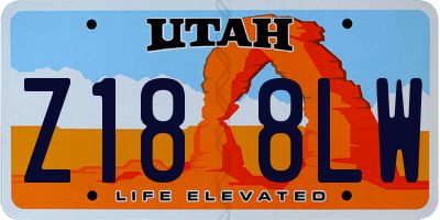 UT license plate Z188LW