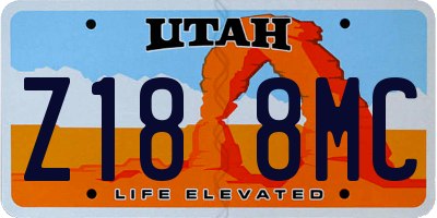 UT license plate Z188MC