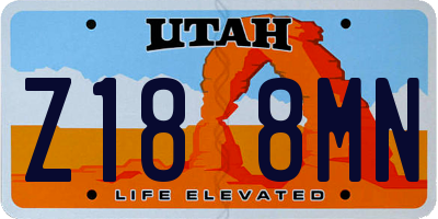 UT license plate Z188MN