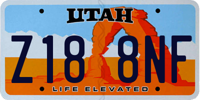 UT license plate Z188NF