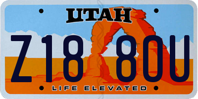 UT license plate Z188OU