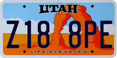 UT license plate Z188PE