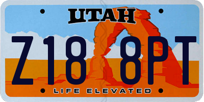 UT license plate Z188PT