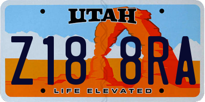 UT license plate Z188RA
