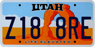 UT license plate Z188RE