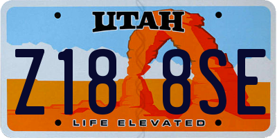 UT license plate Z188SE