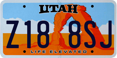 UT license plate Z188SJ