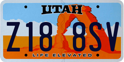UT license plate Z188SV