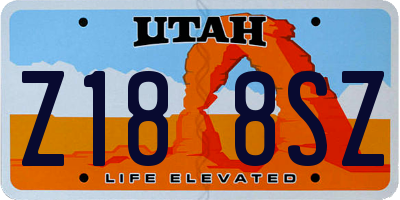 UT license plate Z188SZ