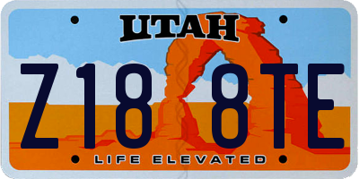 UT license plate Z188TE