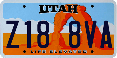 UT license plate Z188VA