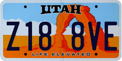 UT license plate Z188VE