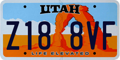 UT license plate Z188VF