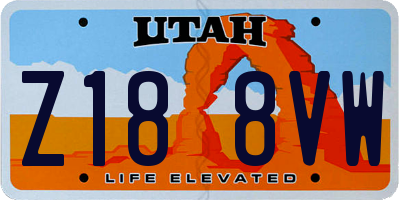 UT license plate Z188VW