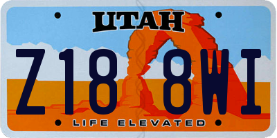 UT license plate Z188WI