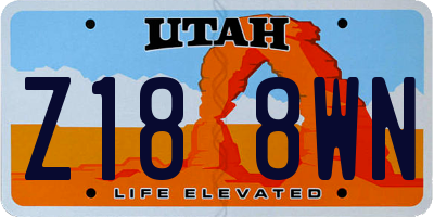 UT license plate Z188WN