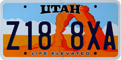 UT license plate Z188XA