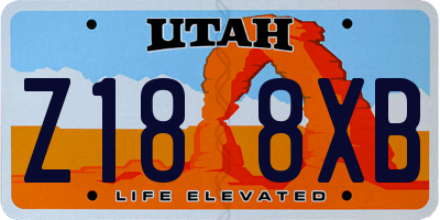 UT license plate Z188XB