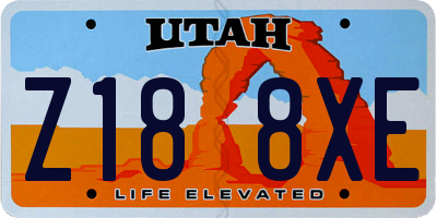 UT license plate Z188XE