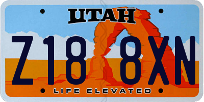 UT license plate Z188XN