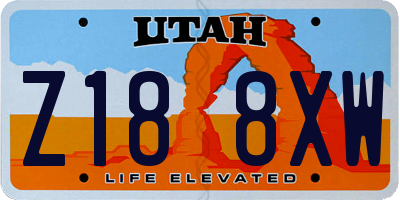 UT license plate Z188XW