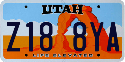 UT license plate Z188YA