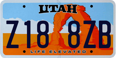 UT license plate Z188ZB