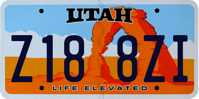 UT license plate Z188ZI