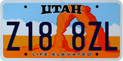 UT license plate Z188ZL