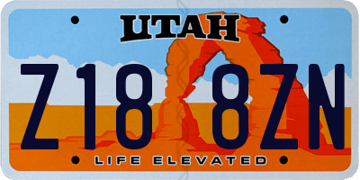 UT license plate Z188ZN