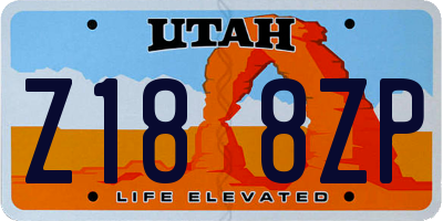 UT license plate Z188ZP