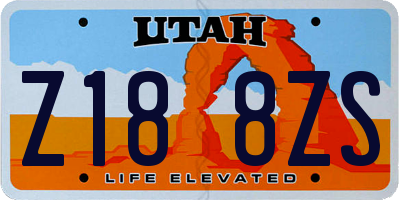 UT license plate Z188ZS