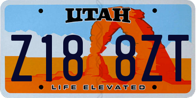 UT license plate Z188ZT