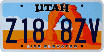 UT license plate Z188ZV