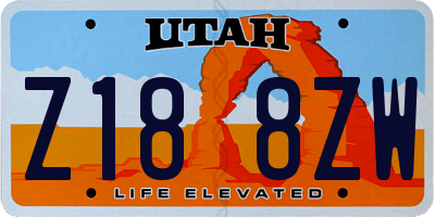 UT license plate Z188ZW