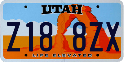 UT license plate Z188ZX