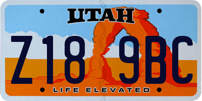 UT license plate Z189BC