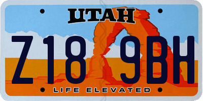 UT license plate Z189BH