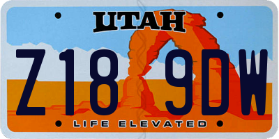 UT license plate Z189DW