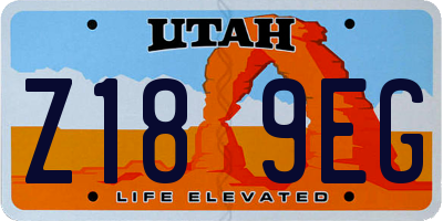 UT license plate Z189EG