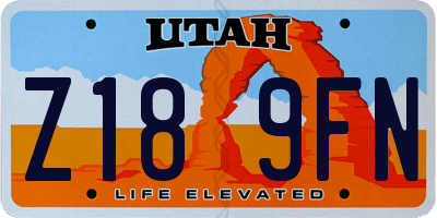 UT license plate Z189FN